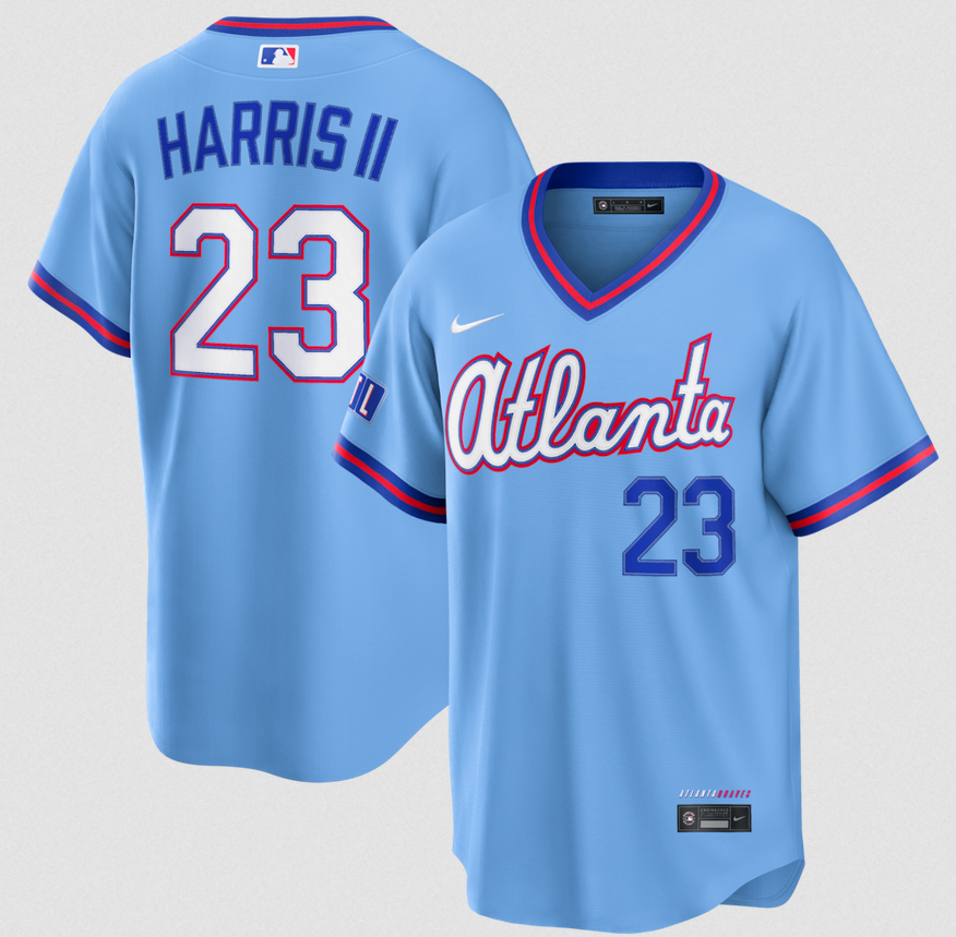 Men Atlanta Braves #23 Michael Harris II blue Nike 2026 City Connect Stadium Jersey